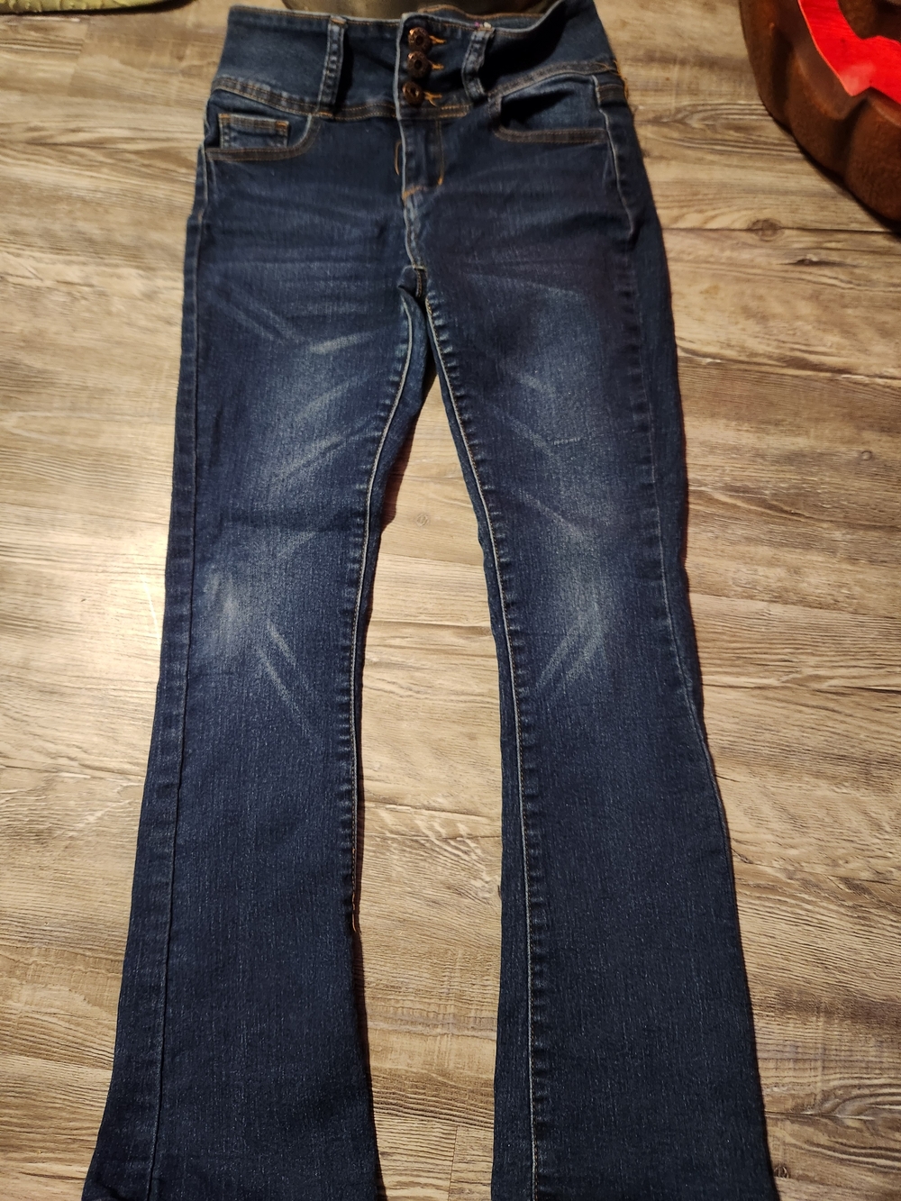 Kids Dark Blue Stretch Bootcut Jeans